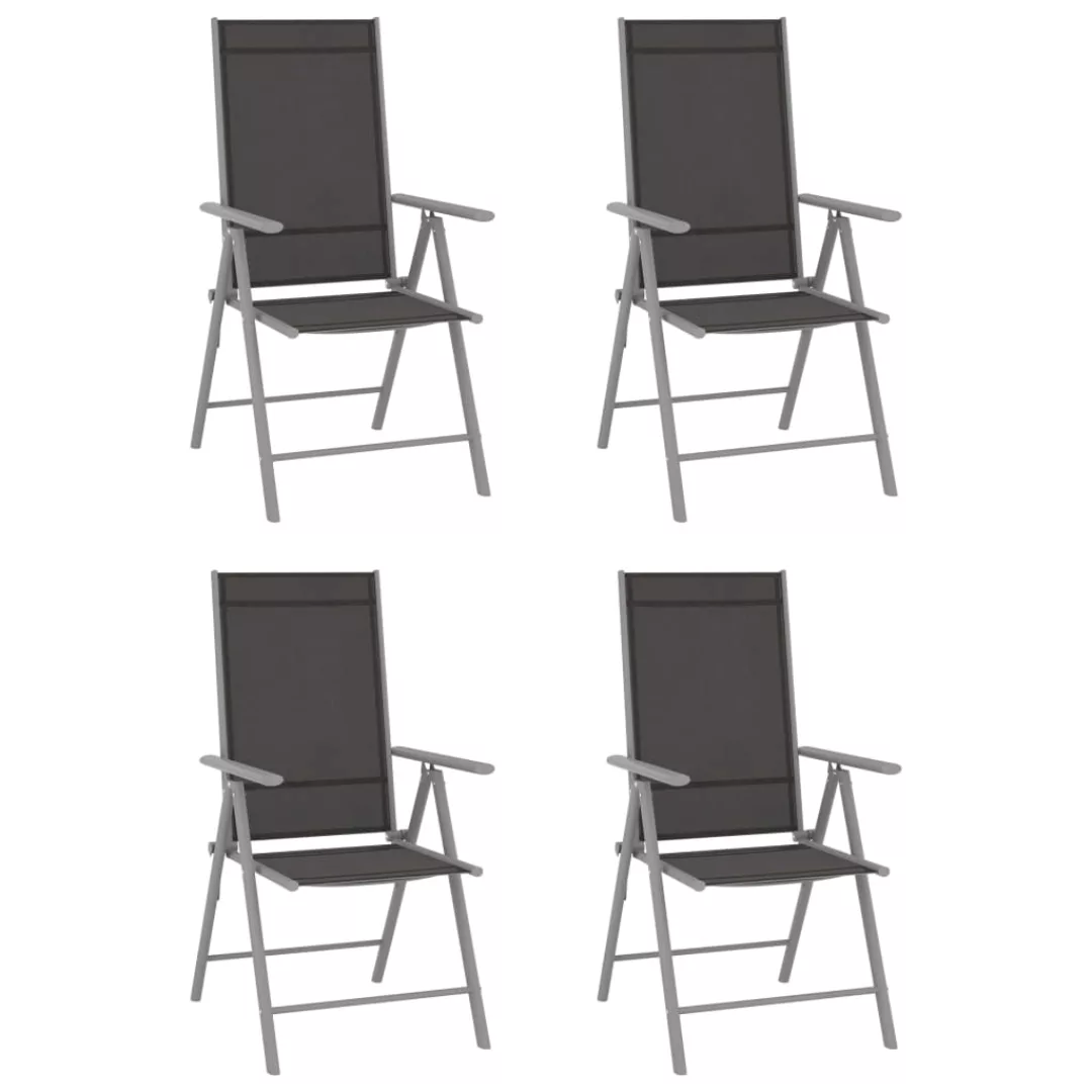 Gartenstühle Klappbar 4 Stk. Textilene Schwarz günstig online kaufen