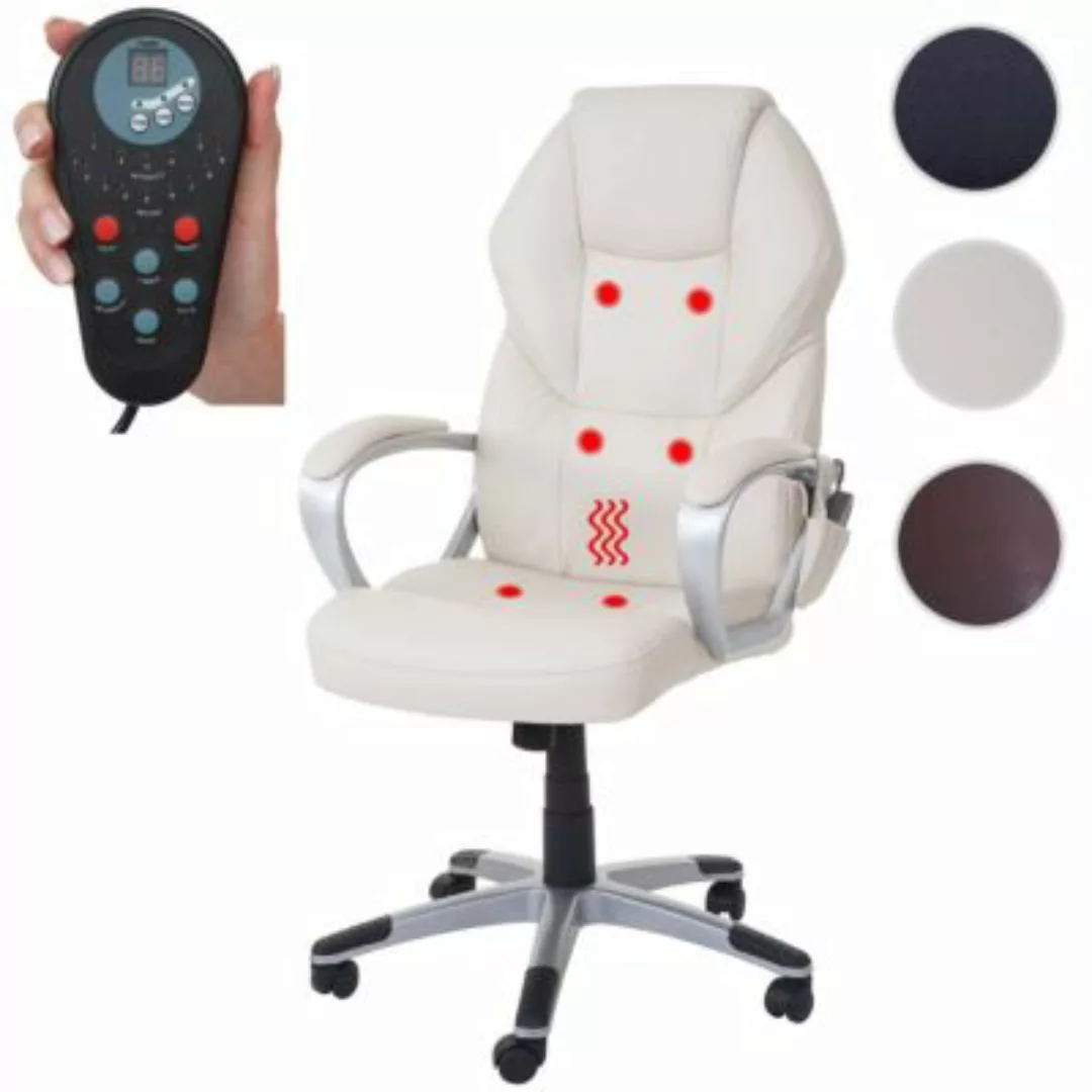 HWC Mendler Massage-Bürostuhl creme günstig online kaufen