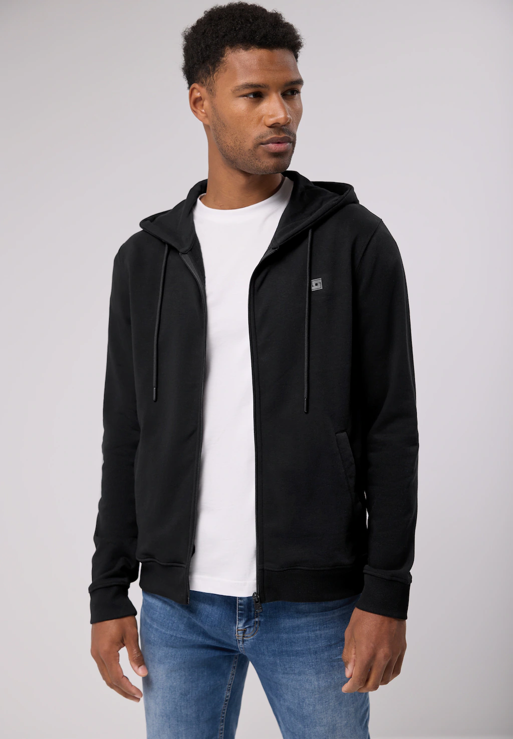 STREET ONE MEN Sweatjacke, mit Kapuze mit Tunnelzugband günstig online kaufen