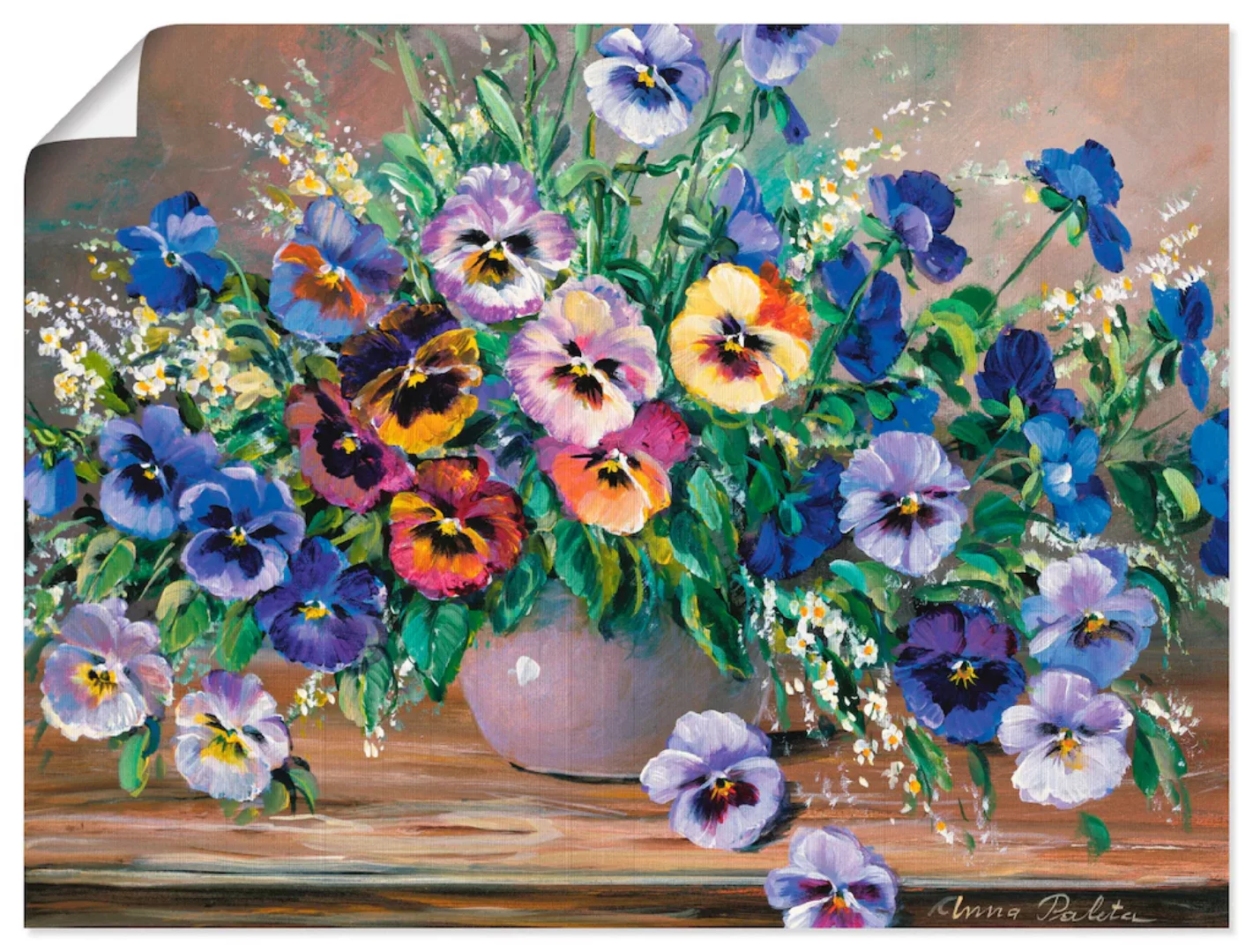Artland Poster "Stiefmütterchenstrauß", Blumen, (1 St.), als Leinwandbild, günstig online kaufen