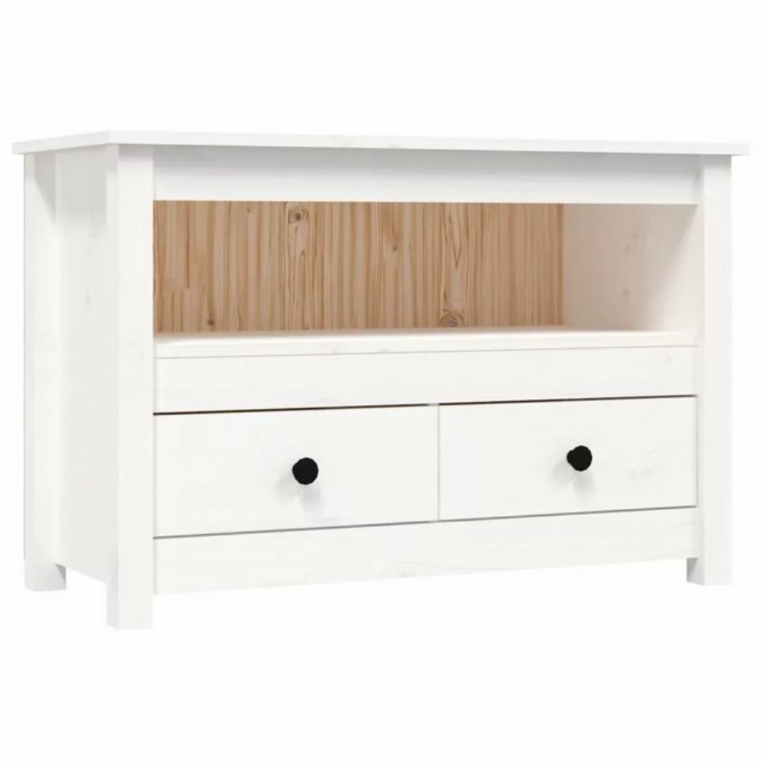 furnicato TV-Schrank Weiß 79x35x52 cm Massivholz Kiefer günstig online kaufen