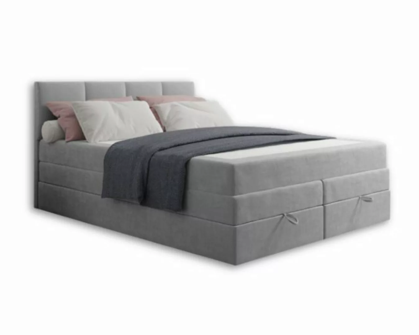 Deine Möbel 24 Boxspringbett PRADO Polsterbett Komplettbett in Velours H3+H günstig online kaufen