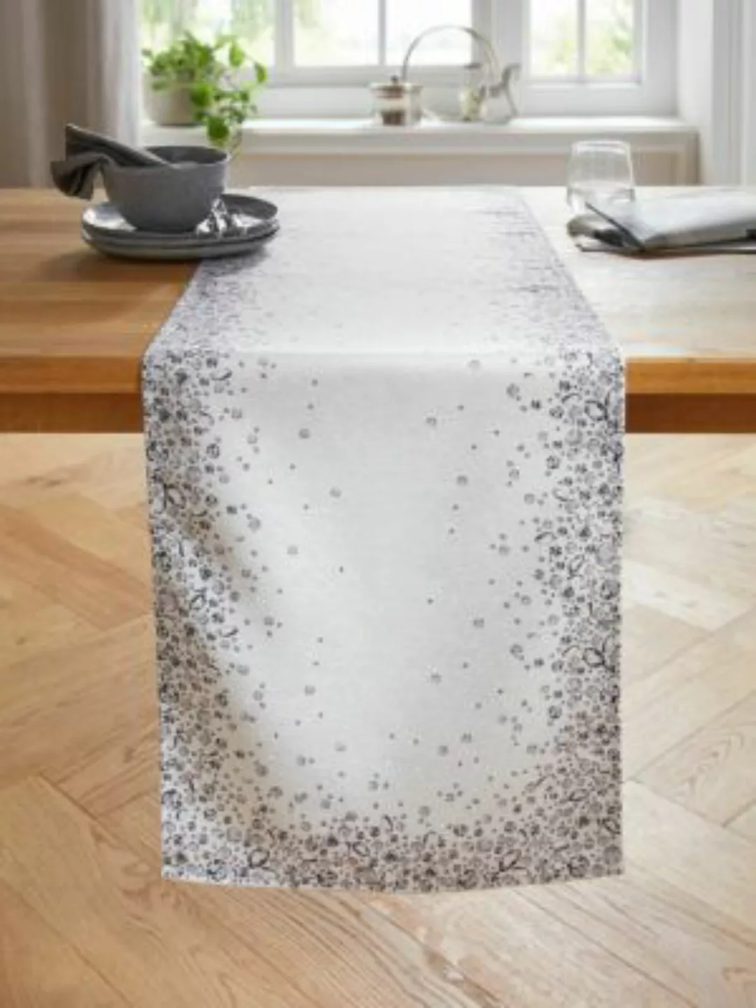 HOME Living Tischläufer SPAR-SET 2x Diamantenschimmer Tischläufer weiß günstig online kaufen