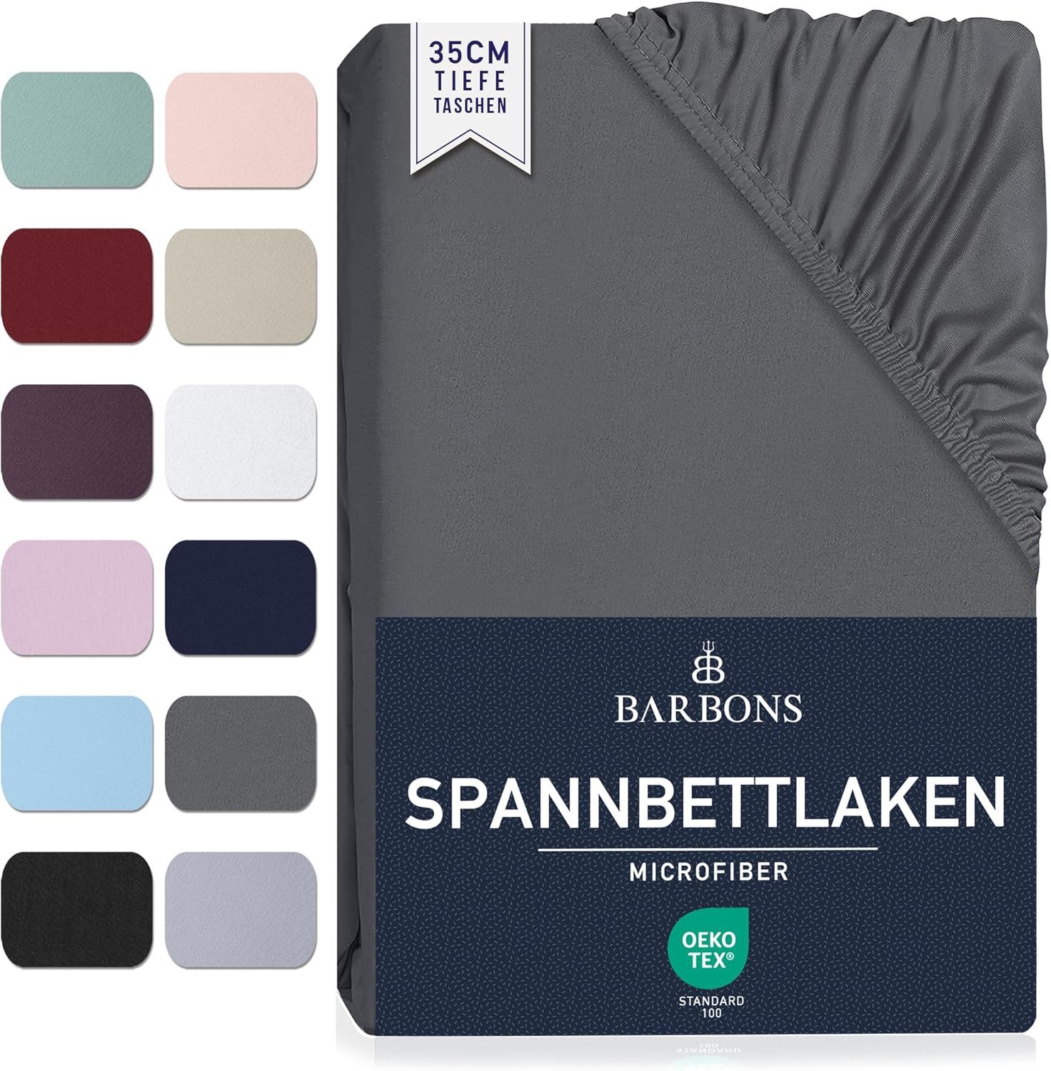 BARBONS Spannbettlaken Mikrofaser Bettlaken, 35 cm günstig online kaufen
