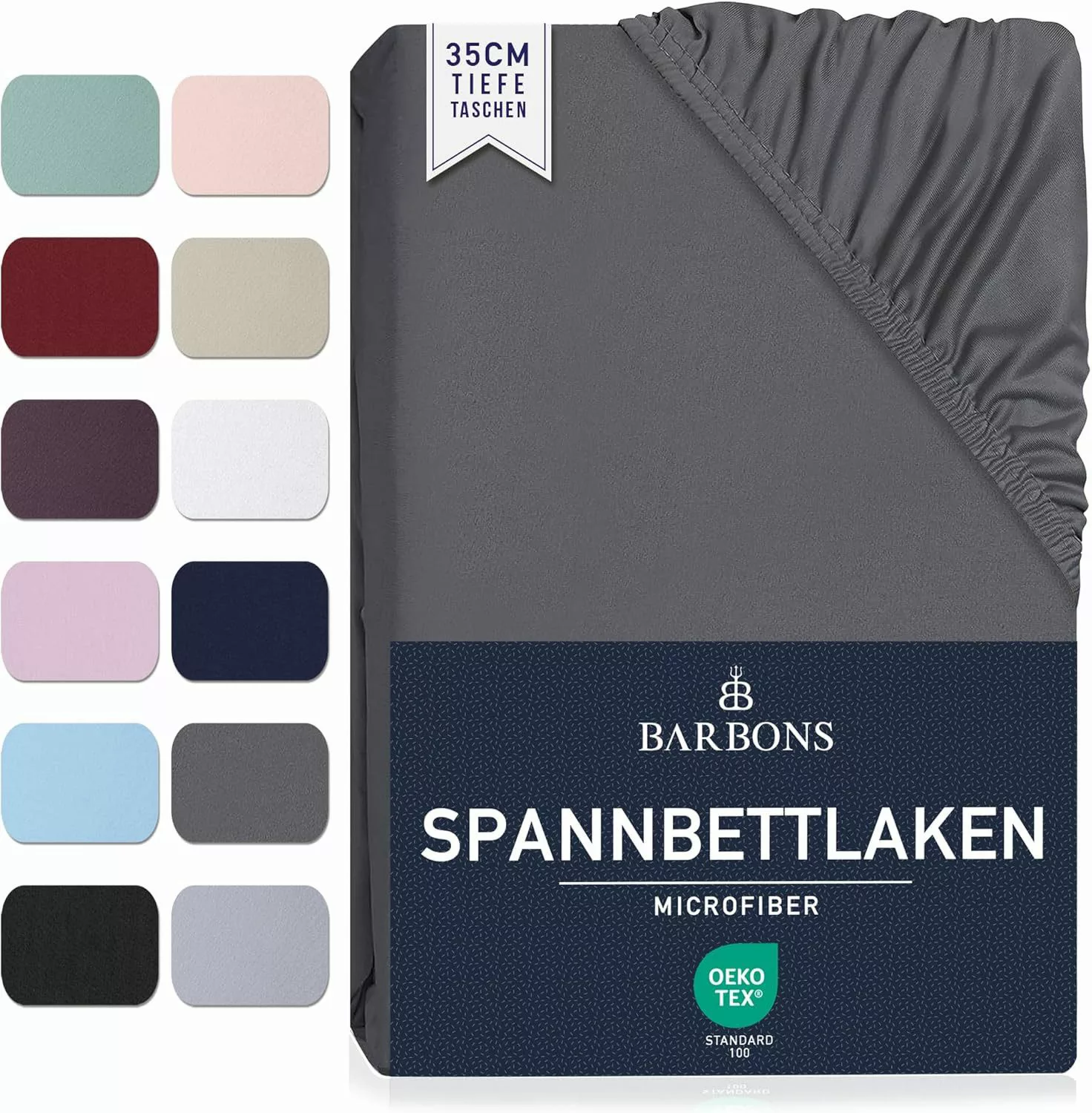 BARBONS Spannbettlaken Mikrofaser Bettlaken, 35 cm günstig online kaufen
