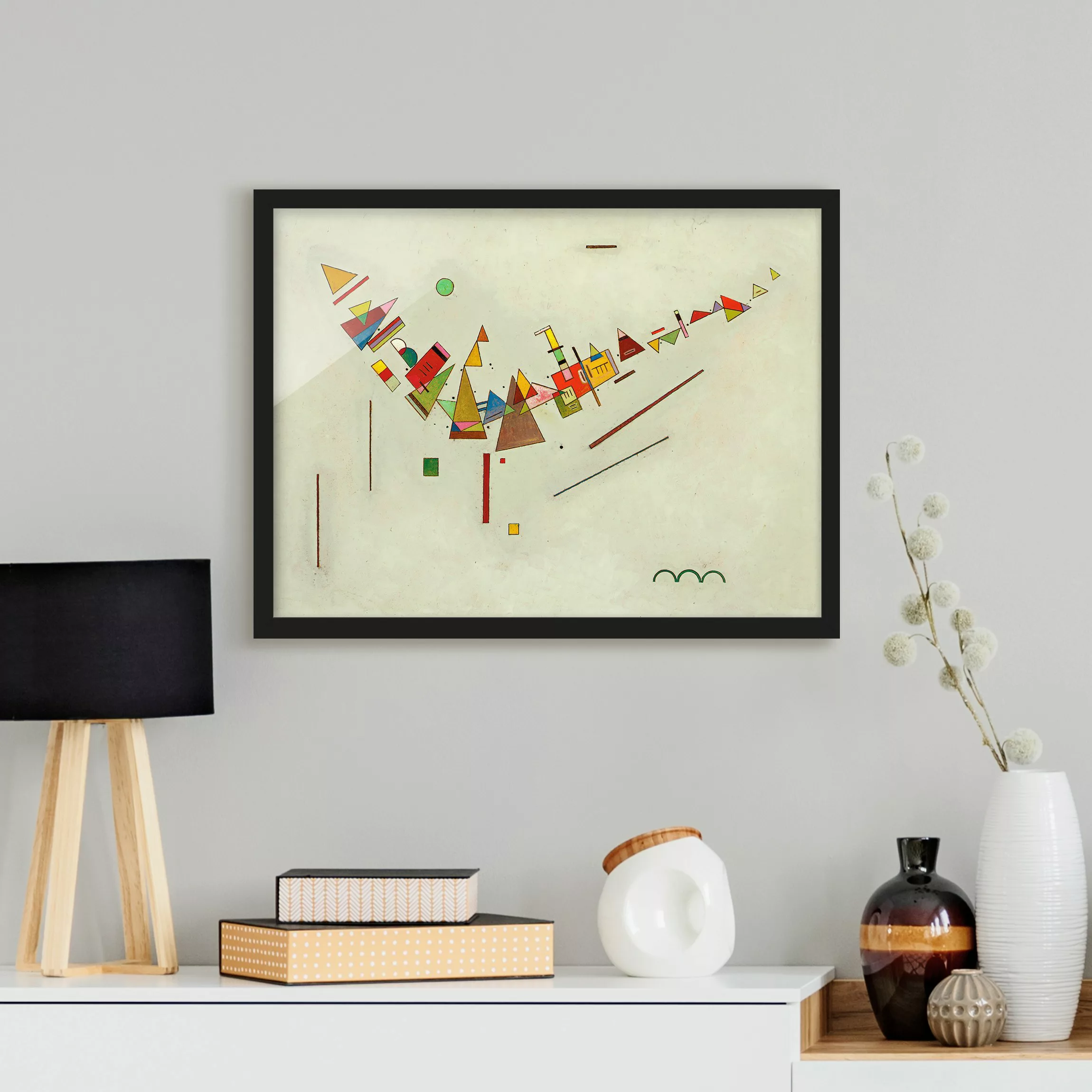 Bild mit Rahmen Kunstdruck - Querformat Wassily Kandinsky - Winkelschwung günstig online kaufen
