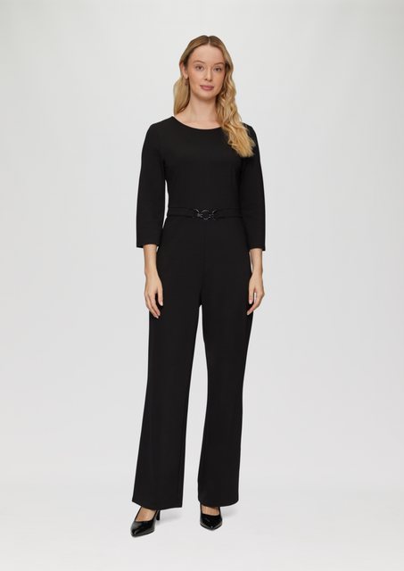 s.Oliver BLACK LABEL Overall Fließender Jersey-Jumpsuit mit Ziergürtel Schm günstig online kaufen