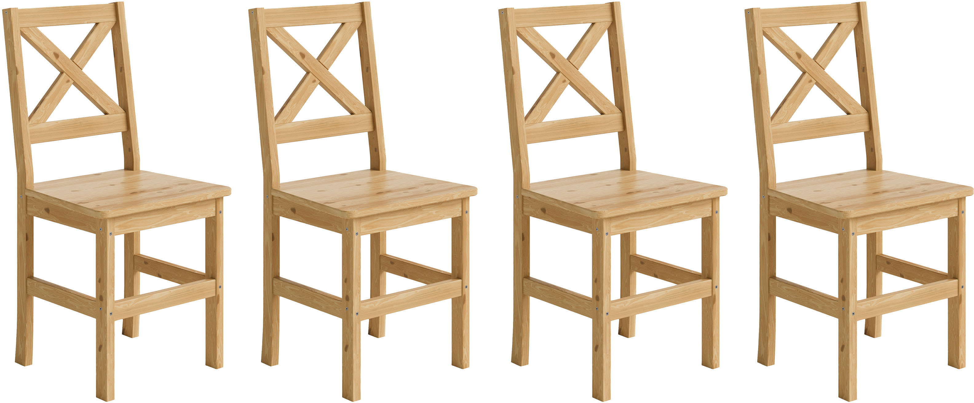 Home affaire 4-Fußstuhl »Malmö«, (Set), 4 St., Holzstuhl Kiefer Massivholz günstig online kaufen