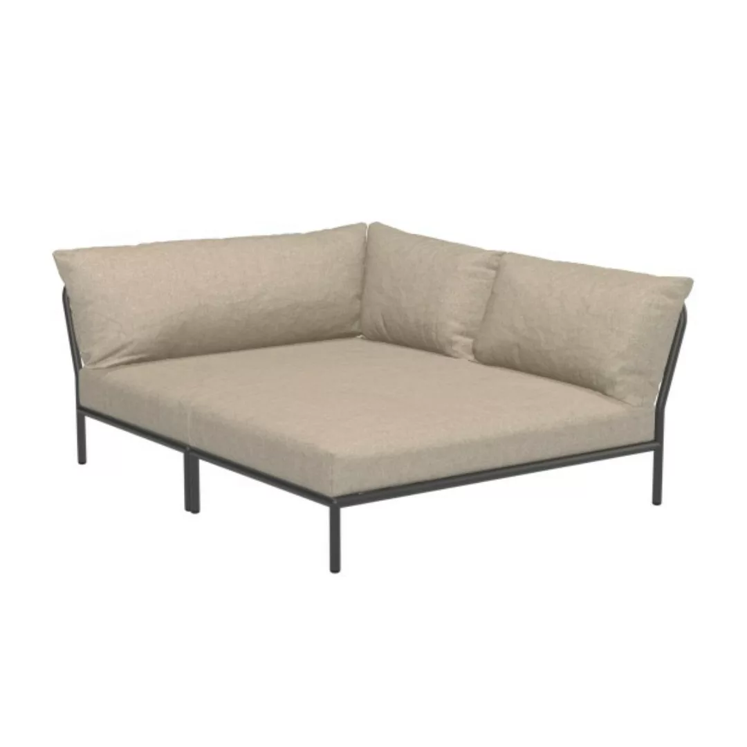 LEVEL2 Outdoor Eck-Sofa Lounge-Modul 5 Papyrus Dunkelgrau Rechts günstig online kaufen