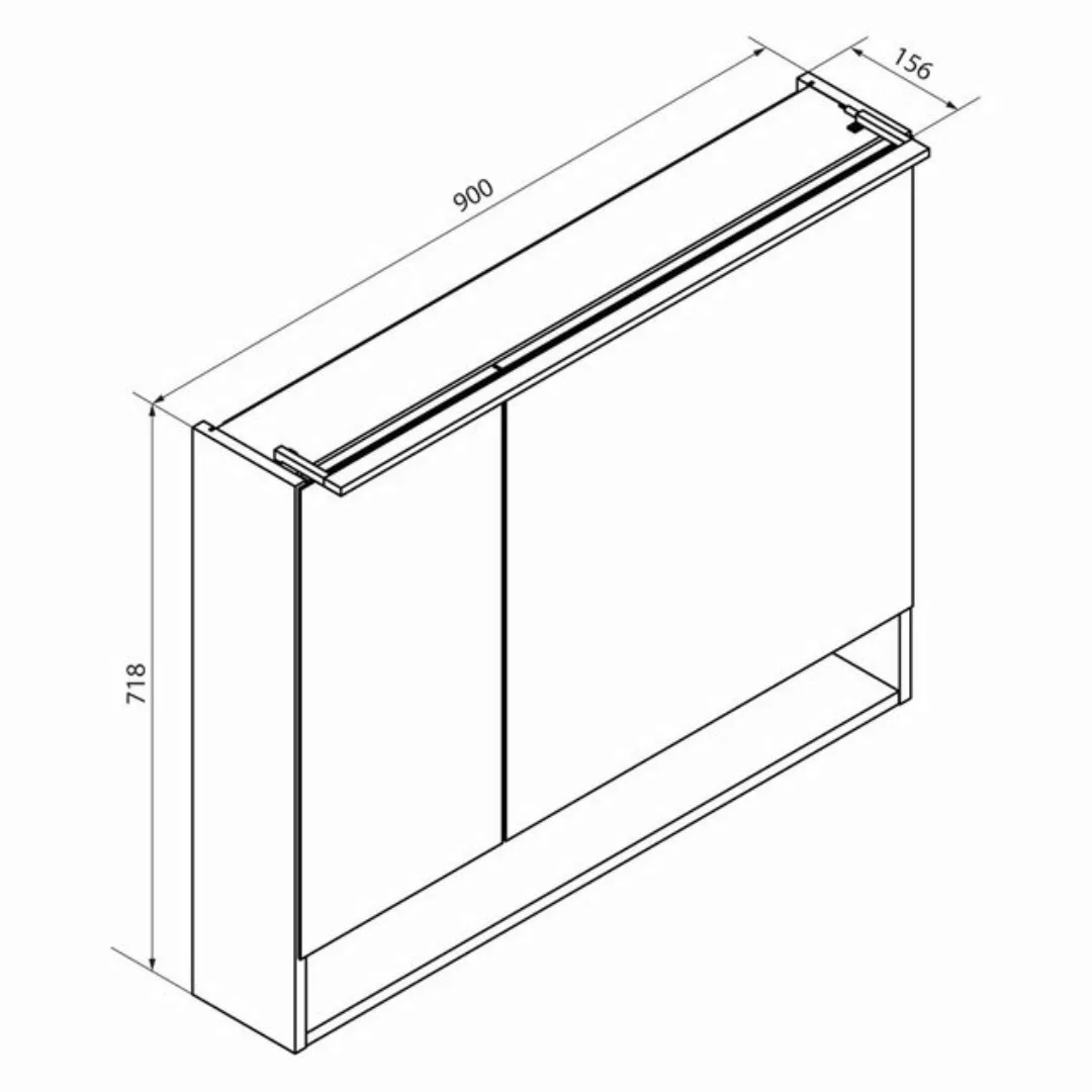 Fackelmann LED-Spiegelschrank B.Paris 90 cm x 71,8 cm Cubanit Grau günstig online kaufen