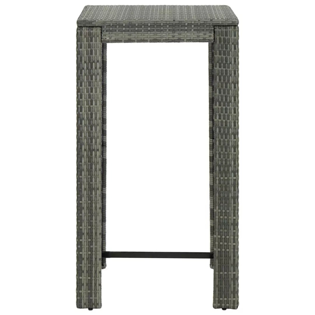 Garten-bartisch Grau 60,5x60,5x110,5 Cm Poly Rattan günstig online kaufen