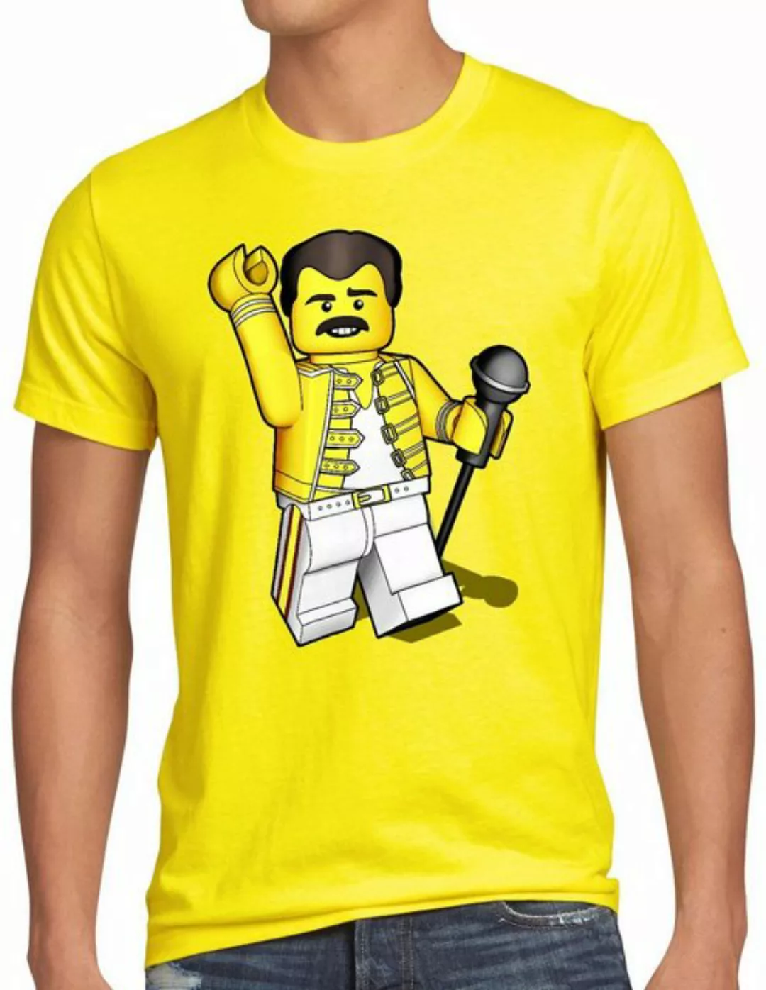 style3 Print-Shirt Herren T-Shirt I want to brick free freddie rock you bau günstig online kaufen