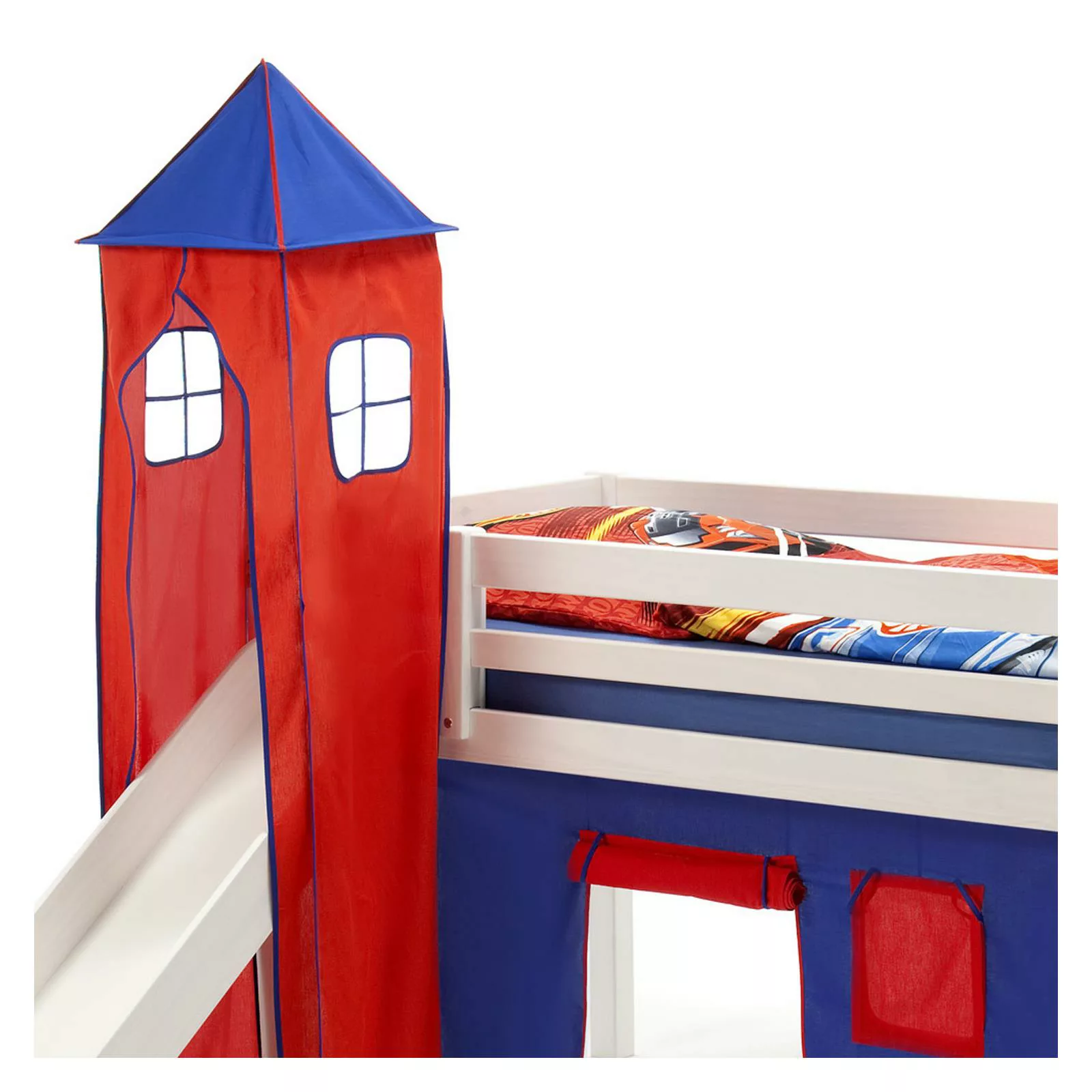 Turm MAX zu Bett mit Rutsche, blau/rot günstig online kaufen