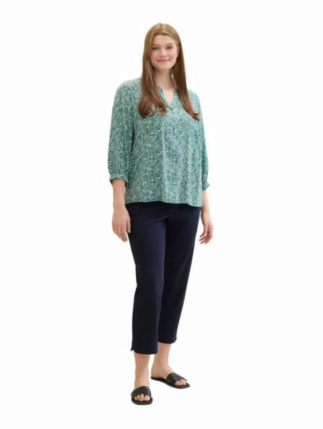 TOM TAILOR PLUS Druckbluse mit floralem Muster und aus reiner Viskose günstig online kaufen