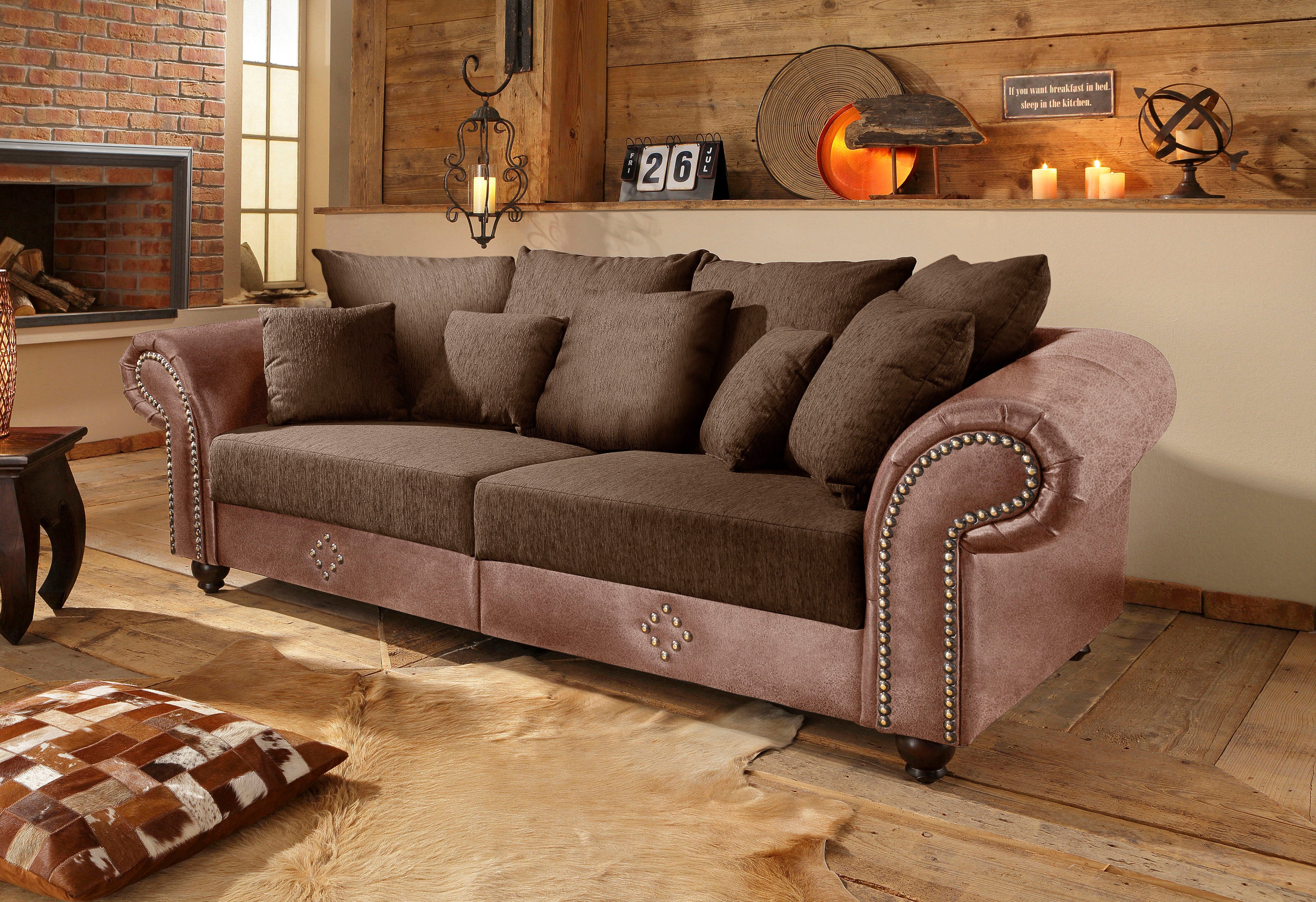 Home affaire Big-Sofa "King George Mega Sofa, viel Platz, Federkern" günstig online kaufen