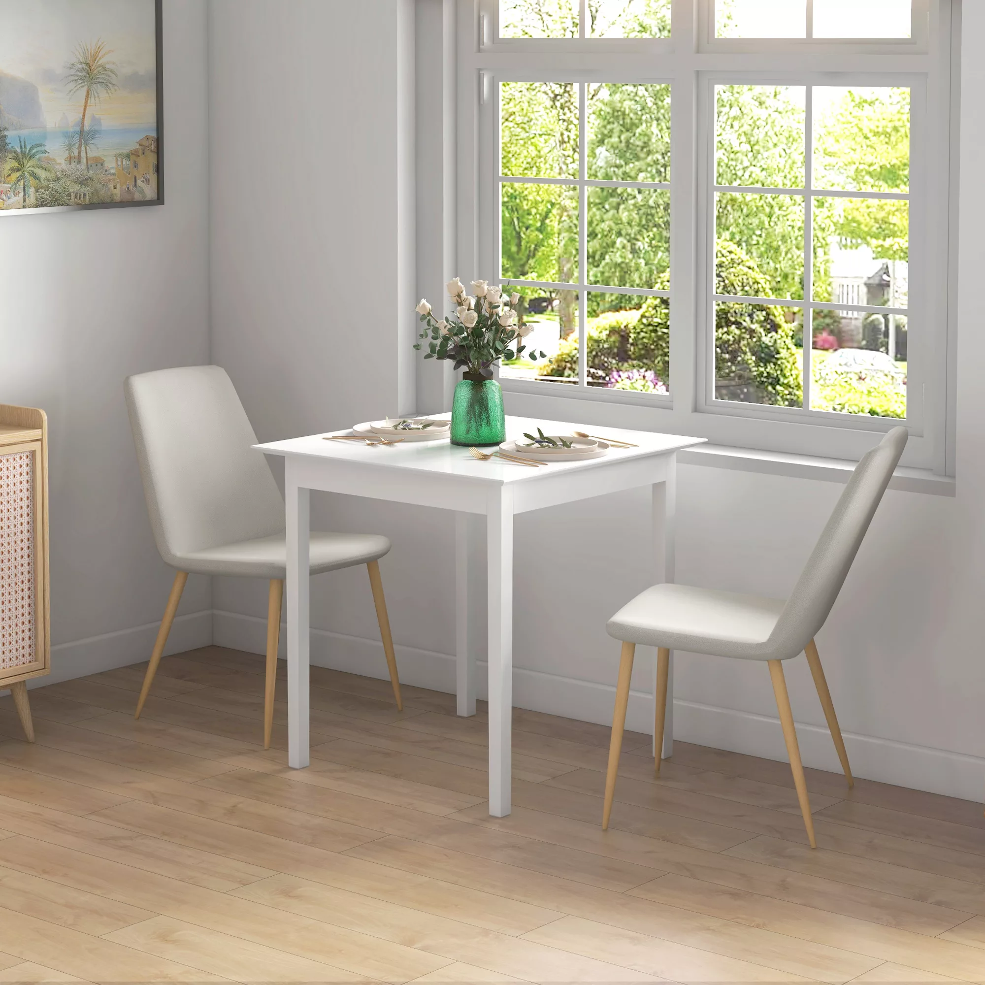 HOMCOM Esstisch Küchentisch quadratisch für 2 Personen aus Holz, 75 x 75 x günstig online kaufen