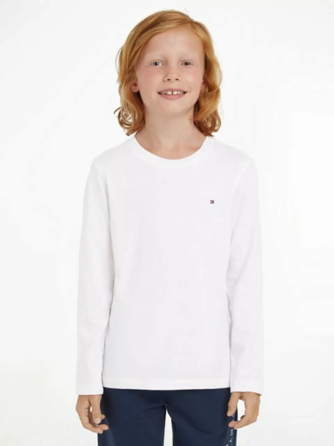 Tommy Hilfiger Langarmshirt BOYS BASIC CN KNIT L/S mit Tommy Hiflger Logo-F günstig online kaufen