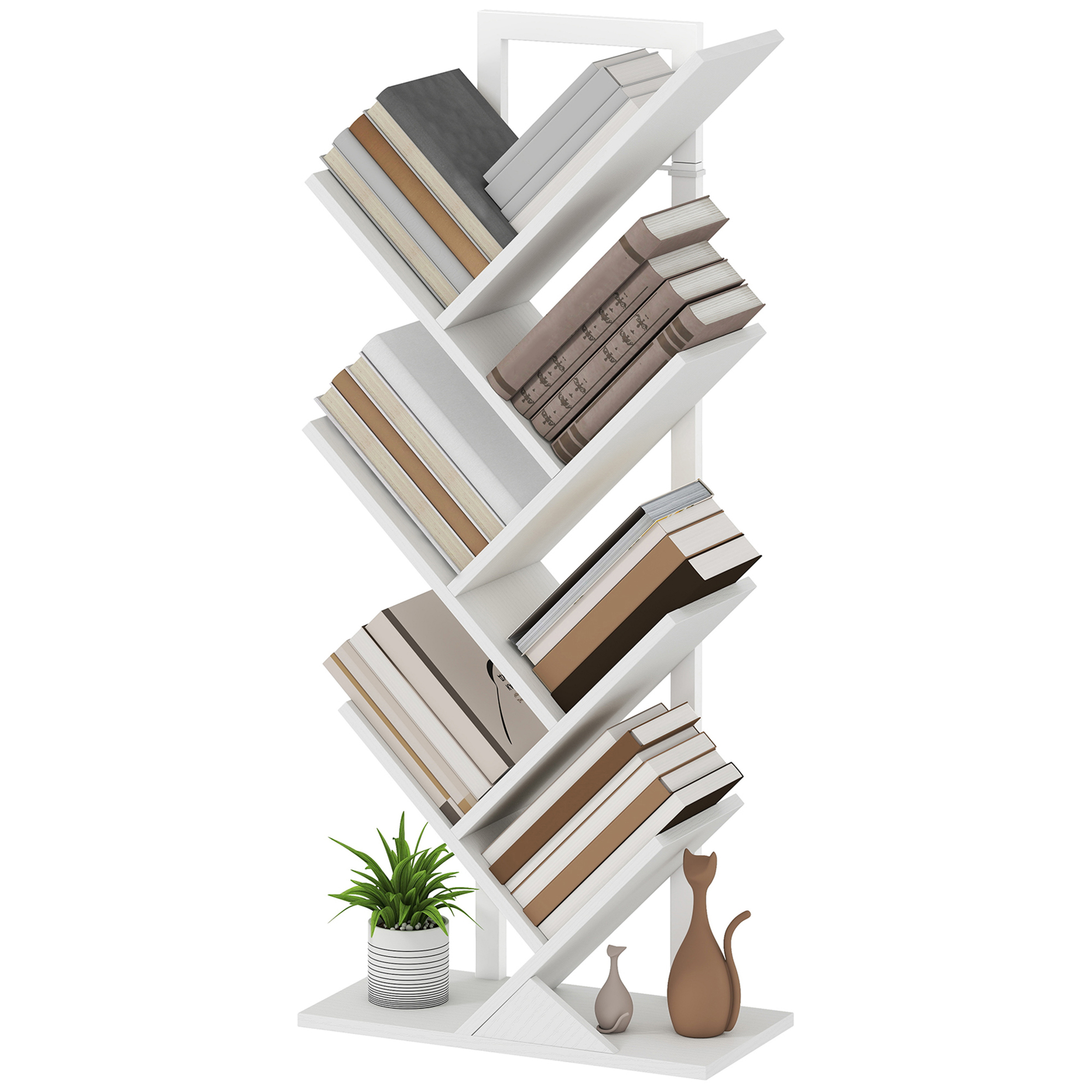 HOMCOM Baumförmiges Bücherregal mit 7 Ebenen Bücherregal mit 7 Regalen und günstig online kaufen
