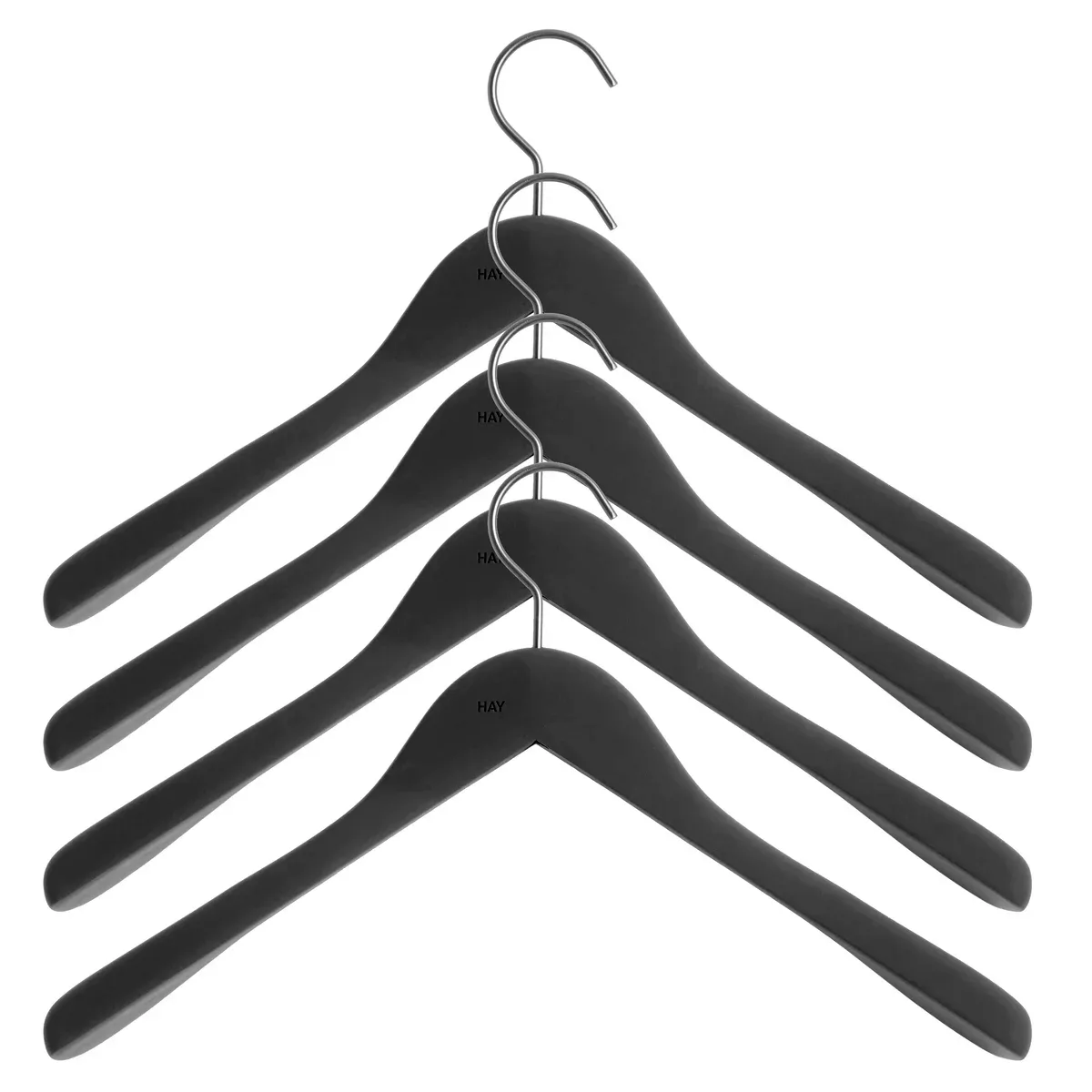 HAY - Soft Coat Wide Kleiderbügel Set 4-teilig - schwarz/BxHxT 44x27x4cm günstig online kaufen
