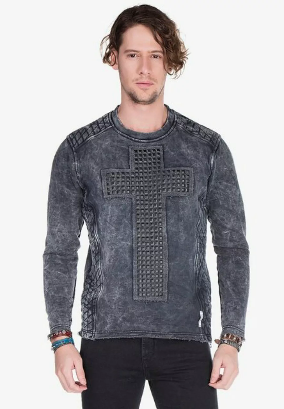 Cipo & Baxx Sweatshirt mit toller Waschung günstig online kaufen