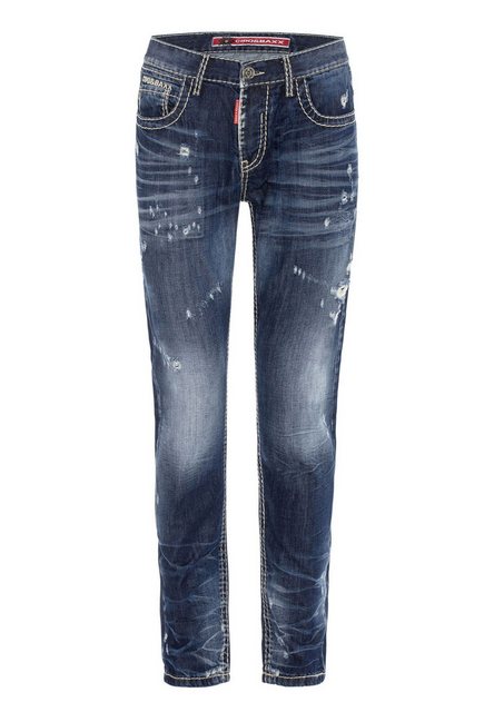 Cipo & Baxx Regular-fit-Jeans DENIM bequeme Jeans mit stylischen Used-Eleme günstig online kaufen