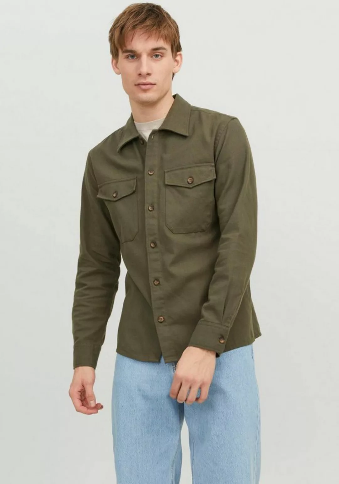 Jack & Jones Langarmhemd JJEEDDIE OVERSHIRT LS NOOS günstig online kaufen