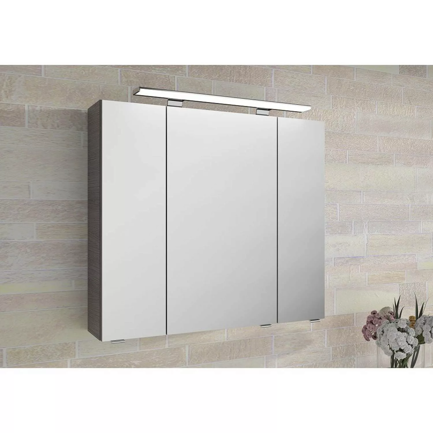 Badezimmer Spiegelschrank mit Aufbauleuchte FES-4010-66 mit Kopus Graphit S günstig online kaufen