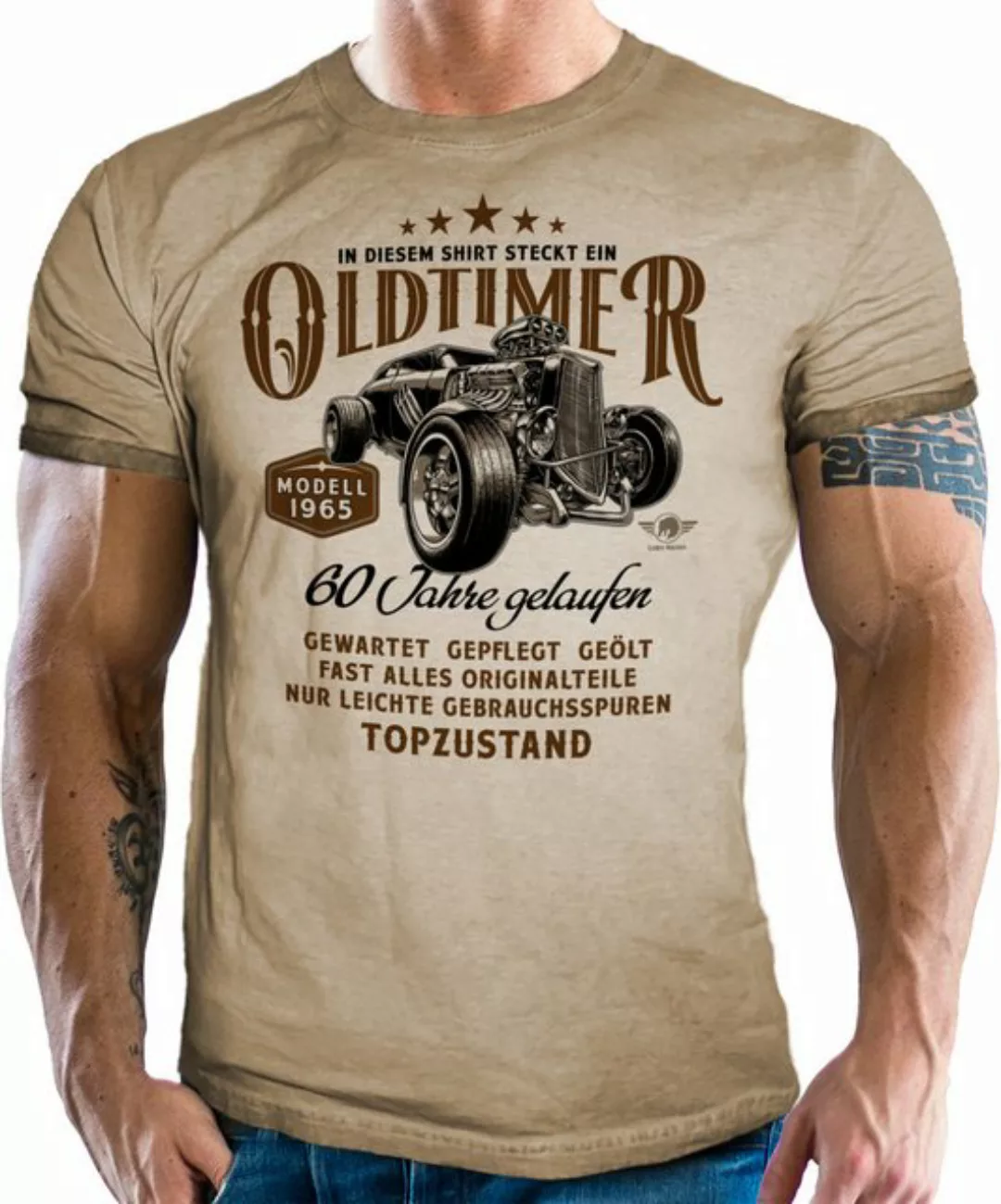 LOBO NEGRO® T-Shirt für Männer zum 60. Geburtstag Oldtimer Baujahr 1965 in günstig online kaufen