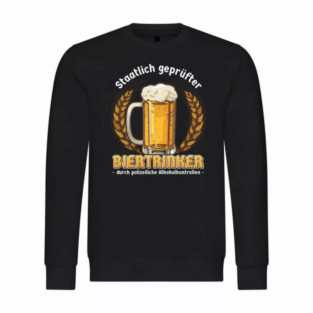 deinshirt Rundhalspullover Herren Pullover Staatlich geprüfter Biertrinker günstig online kaufen