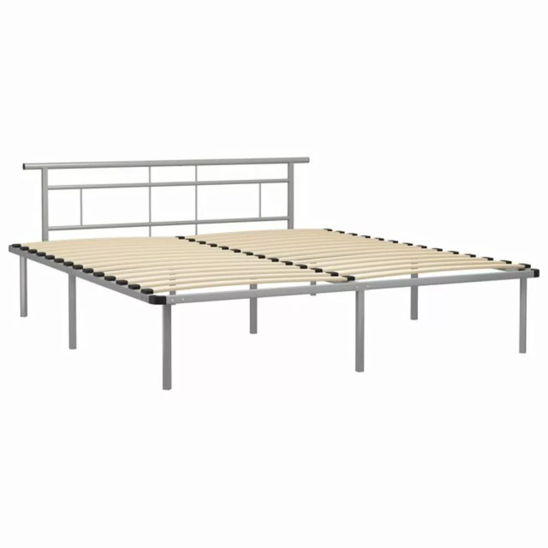 vidaXL Bettgestell Bettgestell Grau Metall 200x200 cm Doppelbett Bett Bettr günstig online kaufen