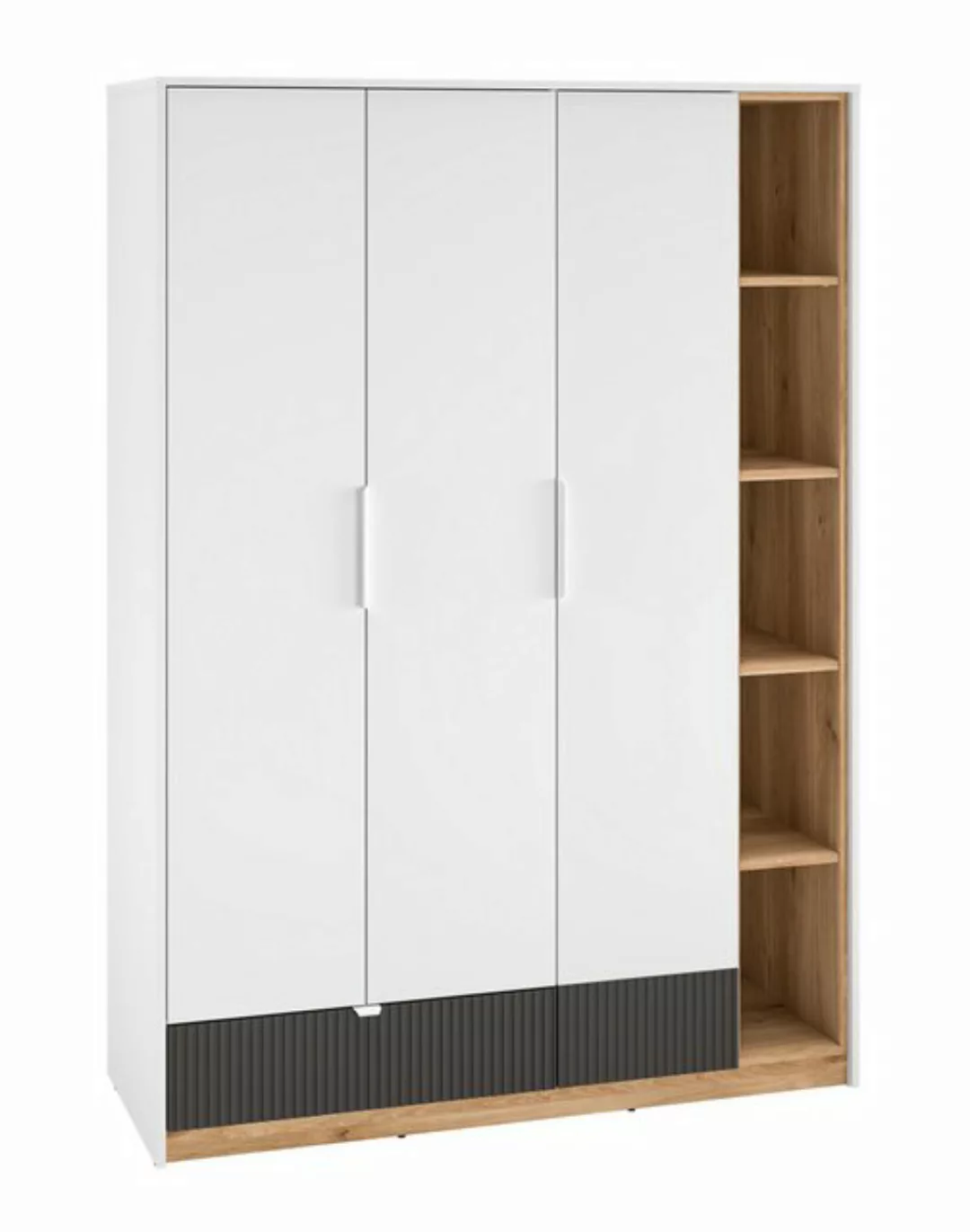 99rooms Drehtürenschrank Oscar (Kleiderschrank) 3 Türen, Schublade, 1 Kleid günstig online kaufen