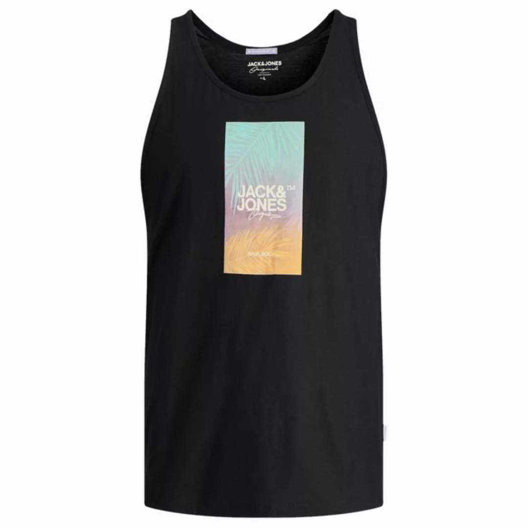 Jack & Jones Muscleshirt Große Größen Herren Tanktop schwarz Print JORARUBA günstig online kaufen