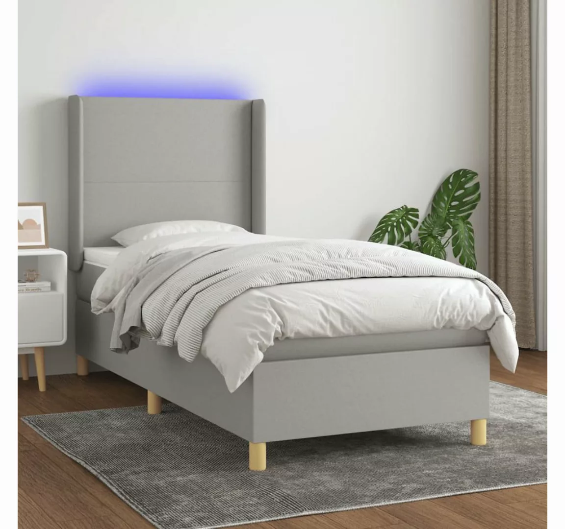 vidaXL Boxspringbett Bett Boxspringbett mit Matratze und LED Stoff (100x 20 günstig online kaufen