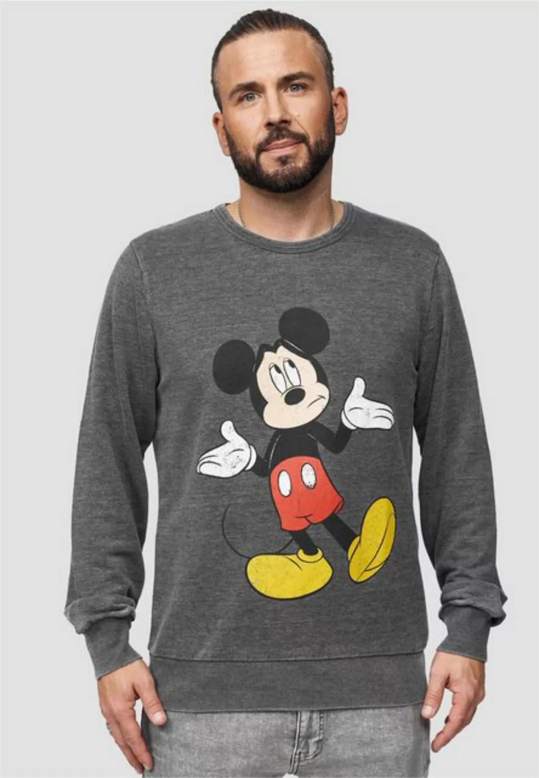 Recovered Sweatshirt Disney Mickey (1-tlg) mit beliebtem Mickey Mouse-Print günstig online kaufen