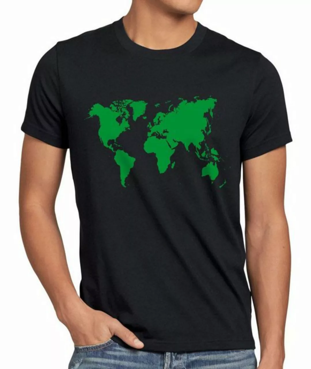 style3 T-Shirt Sheldon World Map Weltkarte big welt geo the big bang theory günstig online kaufen