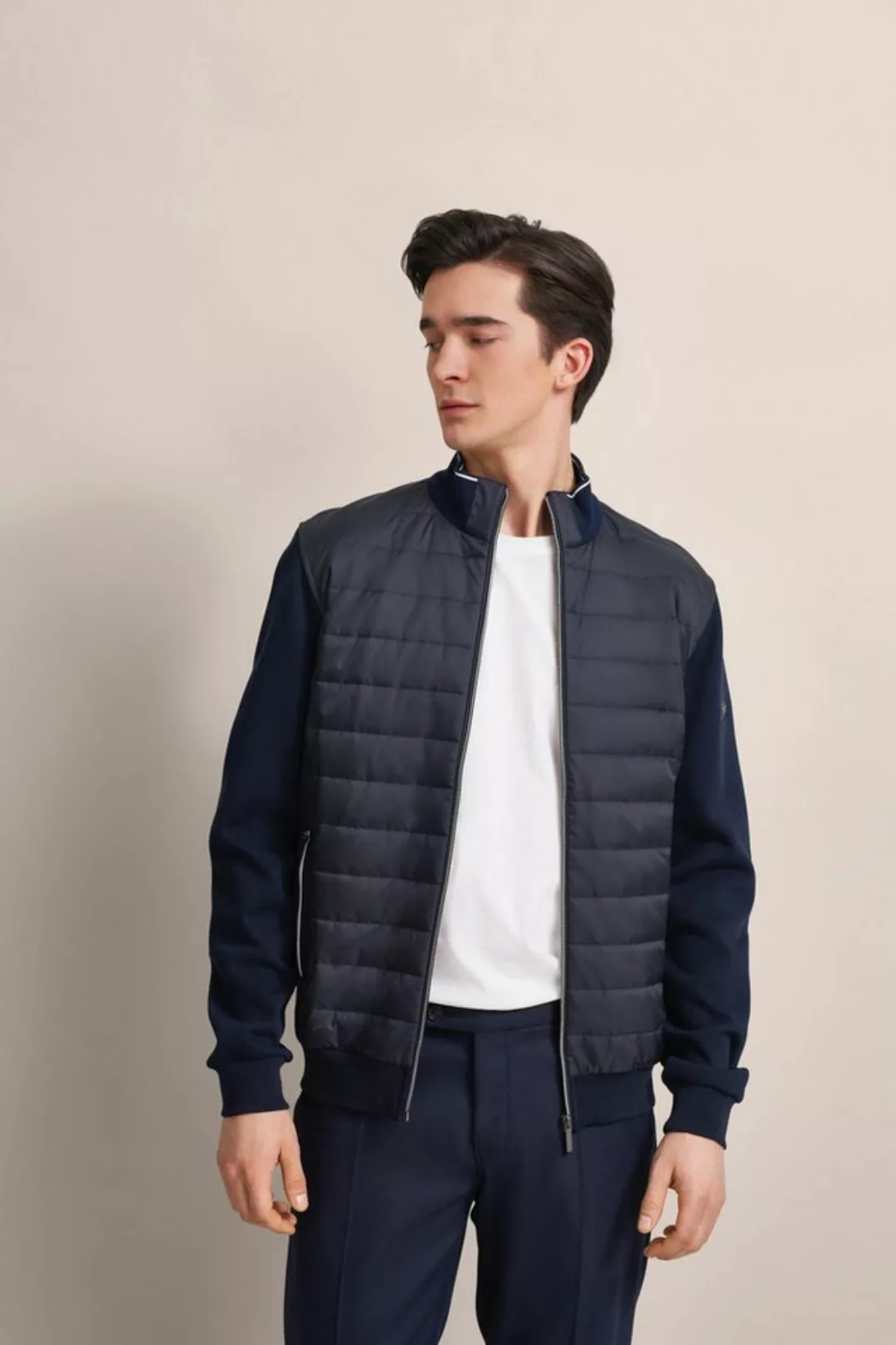 bugatti Sweatjacke mit Nylonfront günstig online kaufen