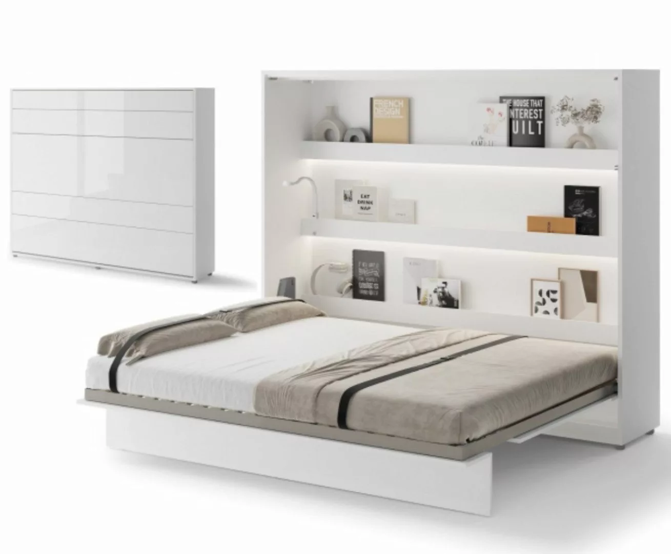 Compleo Schrankbett Horizontal Wandklappbett Lenart Bed günstig online kaufen