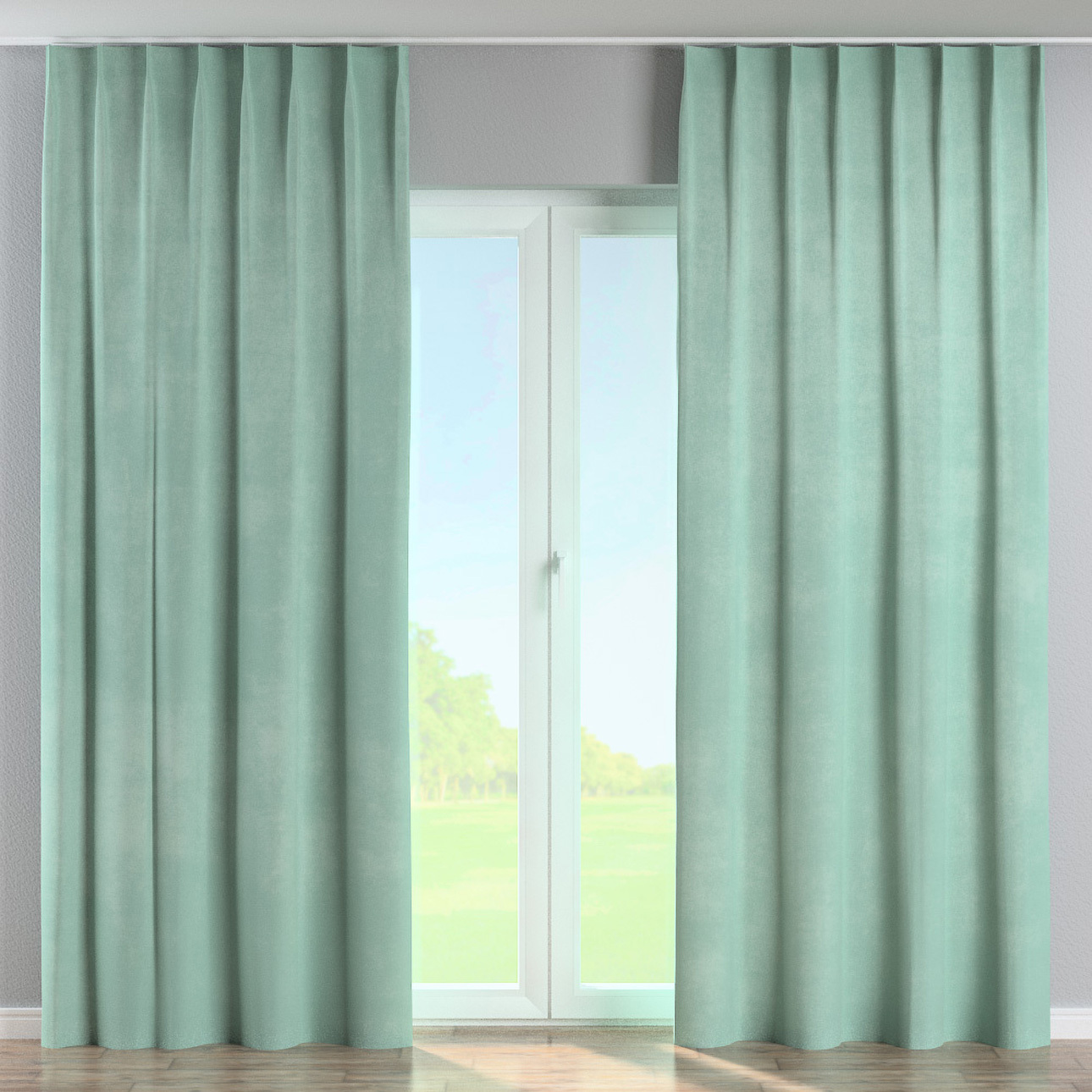 Vorhang mit flämischen 1-er Falten, mint, Crema (176-47) günstig online kaufen