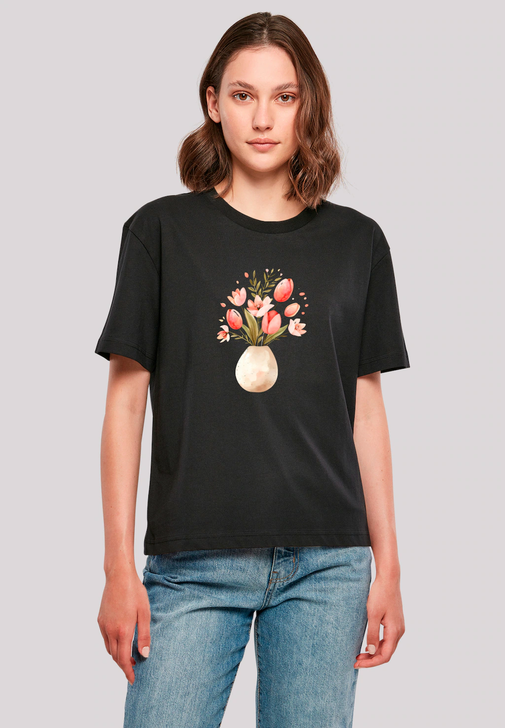 F4NT4STIC T-Shirt "Rosa Frühlingsblumenstrauß in Vase", Premium Qualität günstig online kaufen