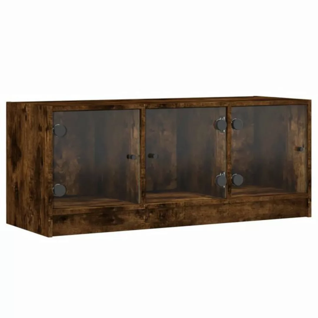 vidaXL TV-Schrank TV-Schrank mit Glastüren Räuchereiche 102x37x42 cm (1-St) günstig online kaufen