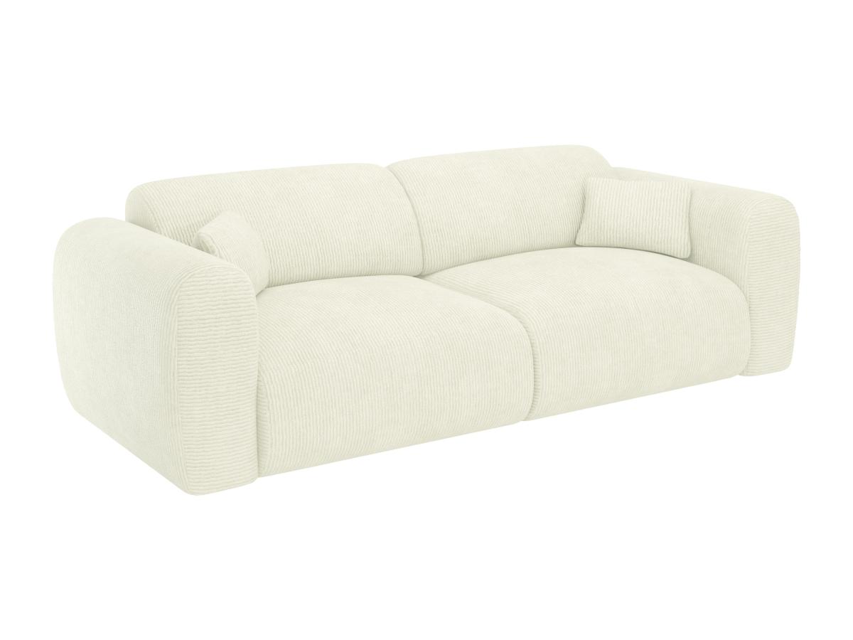 Sofa mit Schlaffunktion 4-Sitzer - Feincord - Off-White - POGNI von Maison günstig online kaufen
