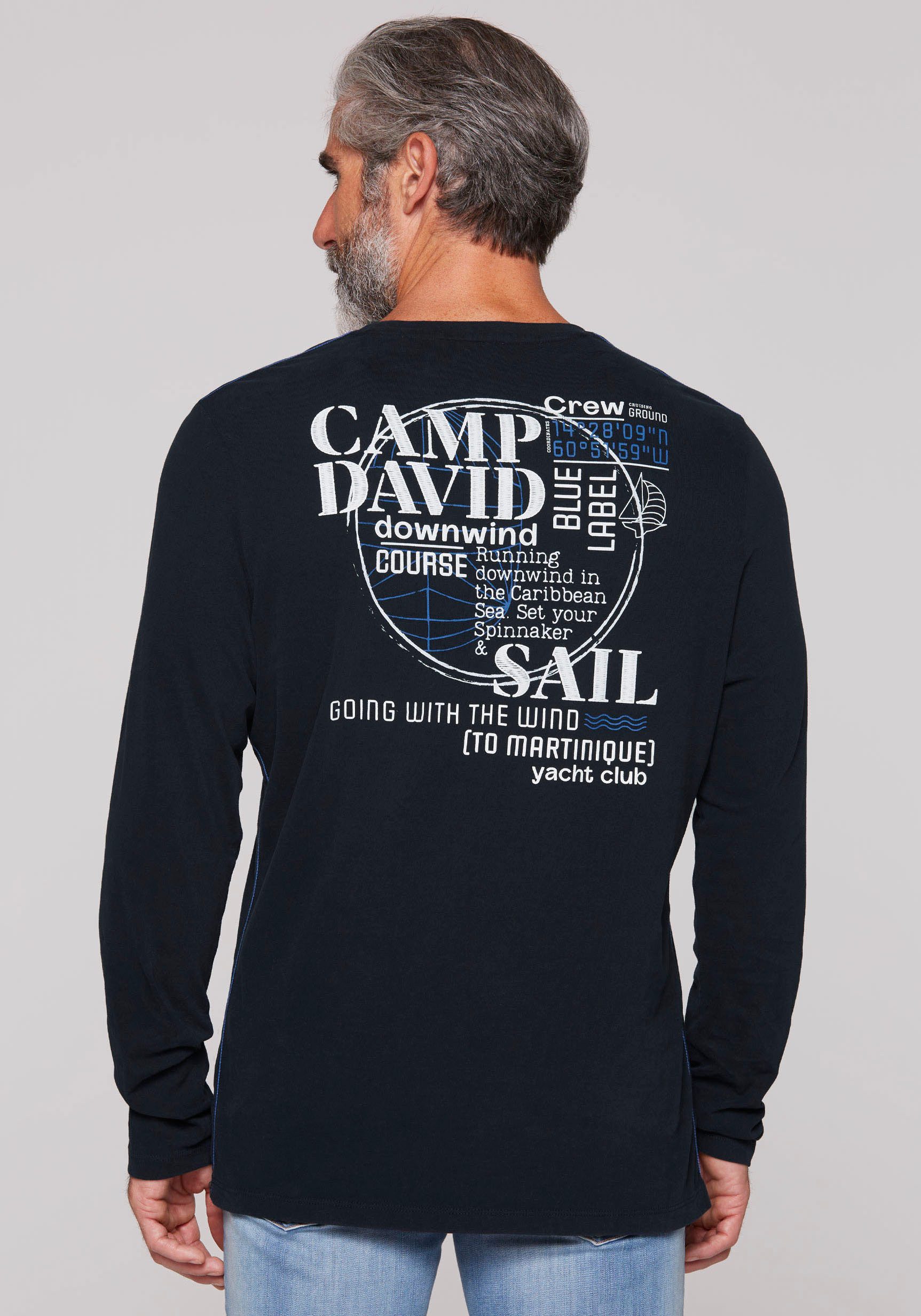 CAMP DAVID Langarmshirt mit Rücken-Print günstig online kaufen