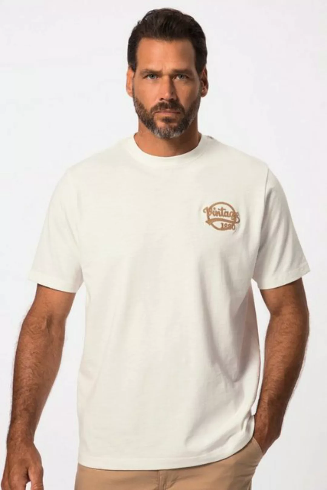 JP1880 T-Shirt T-Shirt Halbarm Rundhals Vintage Bruststick günstig online kaufen