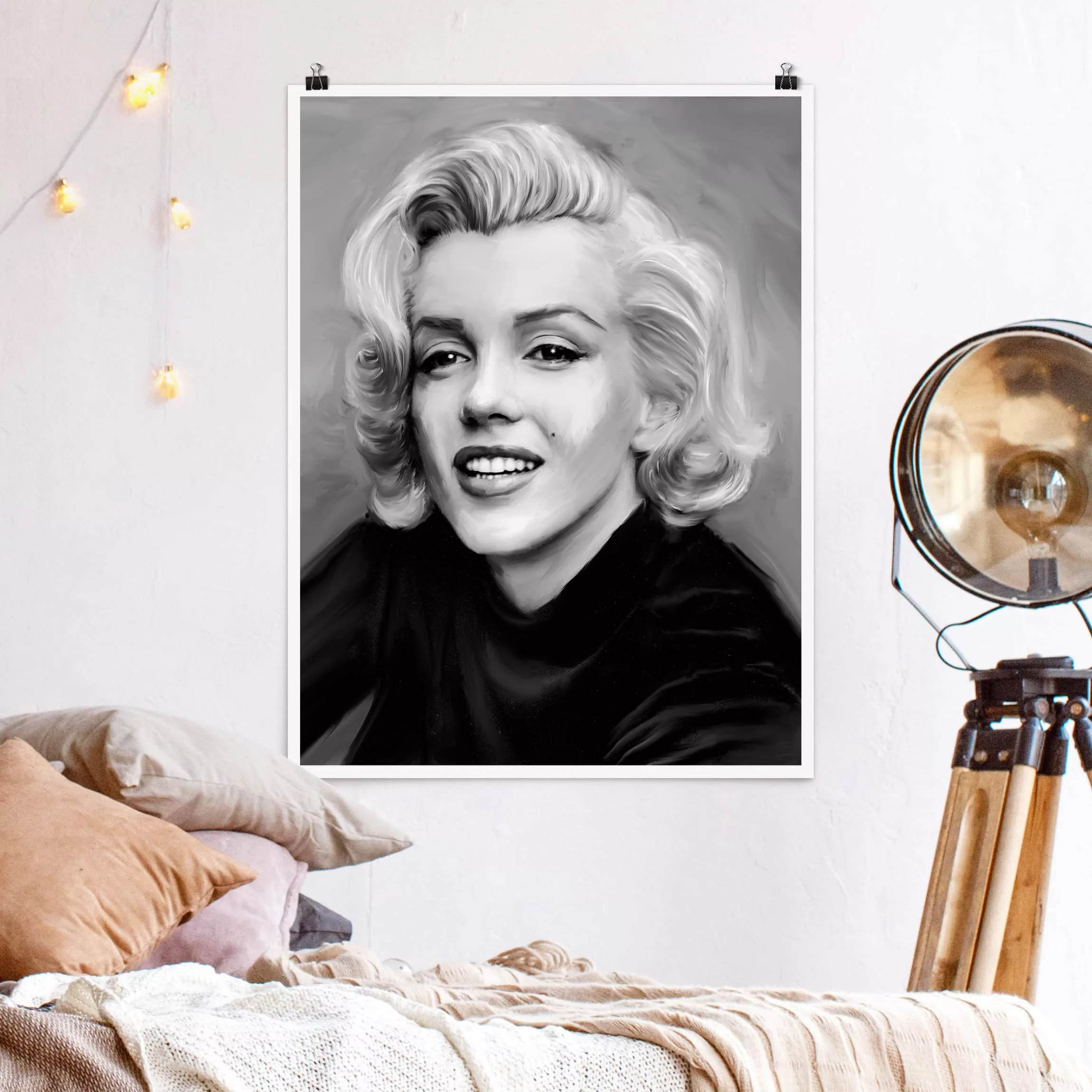 Poster Schwarz-Weiß - Hochformat Marilyn privat günstig online kaufen