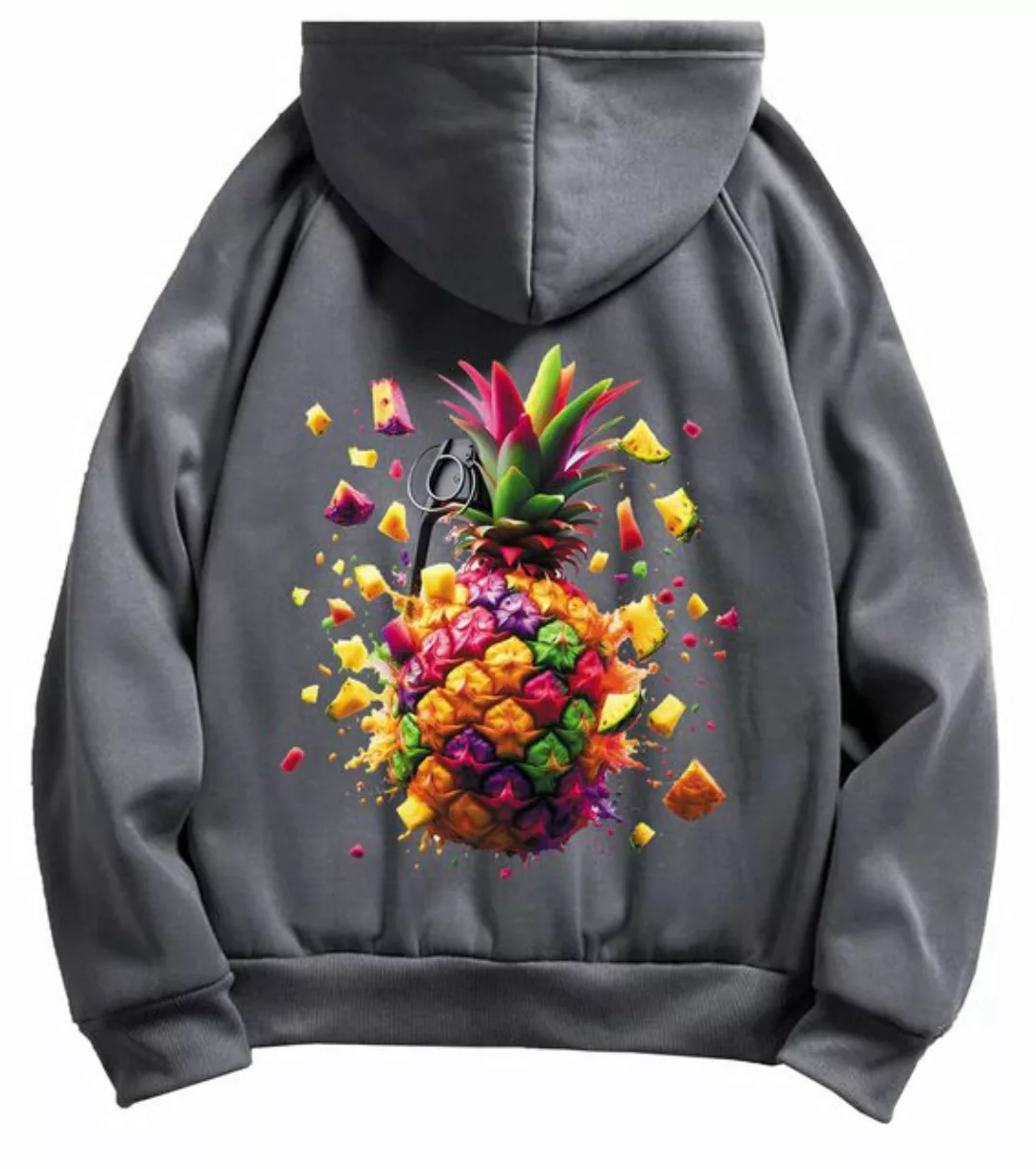 RMK Kapuzenpullover Herren Hoodie Pullover Winter Ananas Frucht mit Kapuze günstig online kaufen