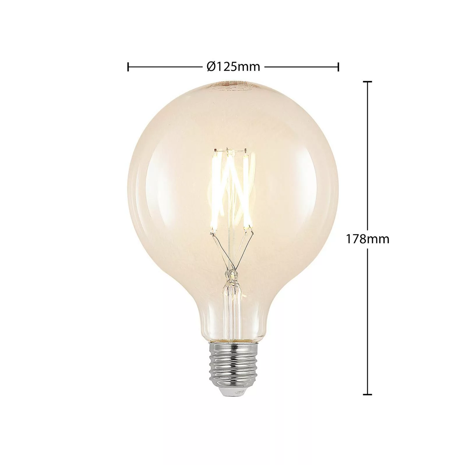 LED-Filament E27 8W 2.700K G125 Globe klar 3er-Set günstig online kaufen