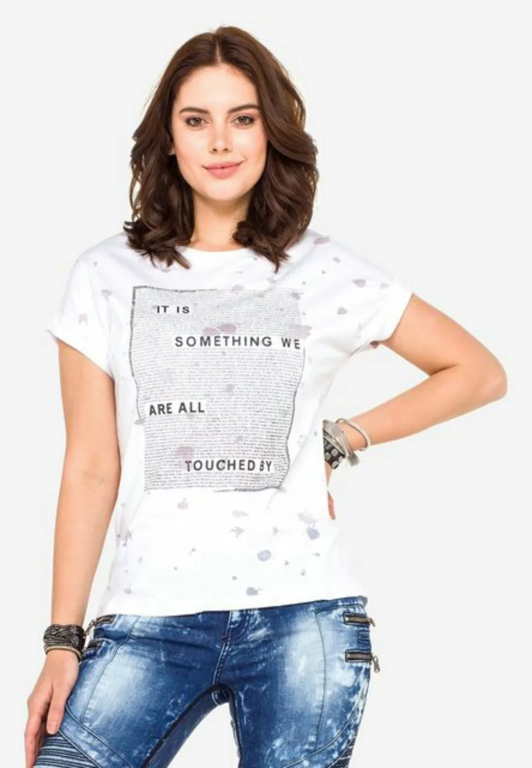 Cipo & Baxx T-Shirt mit stylischem Frontprint günstig online kaufen