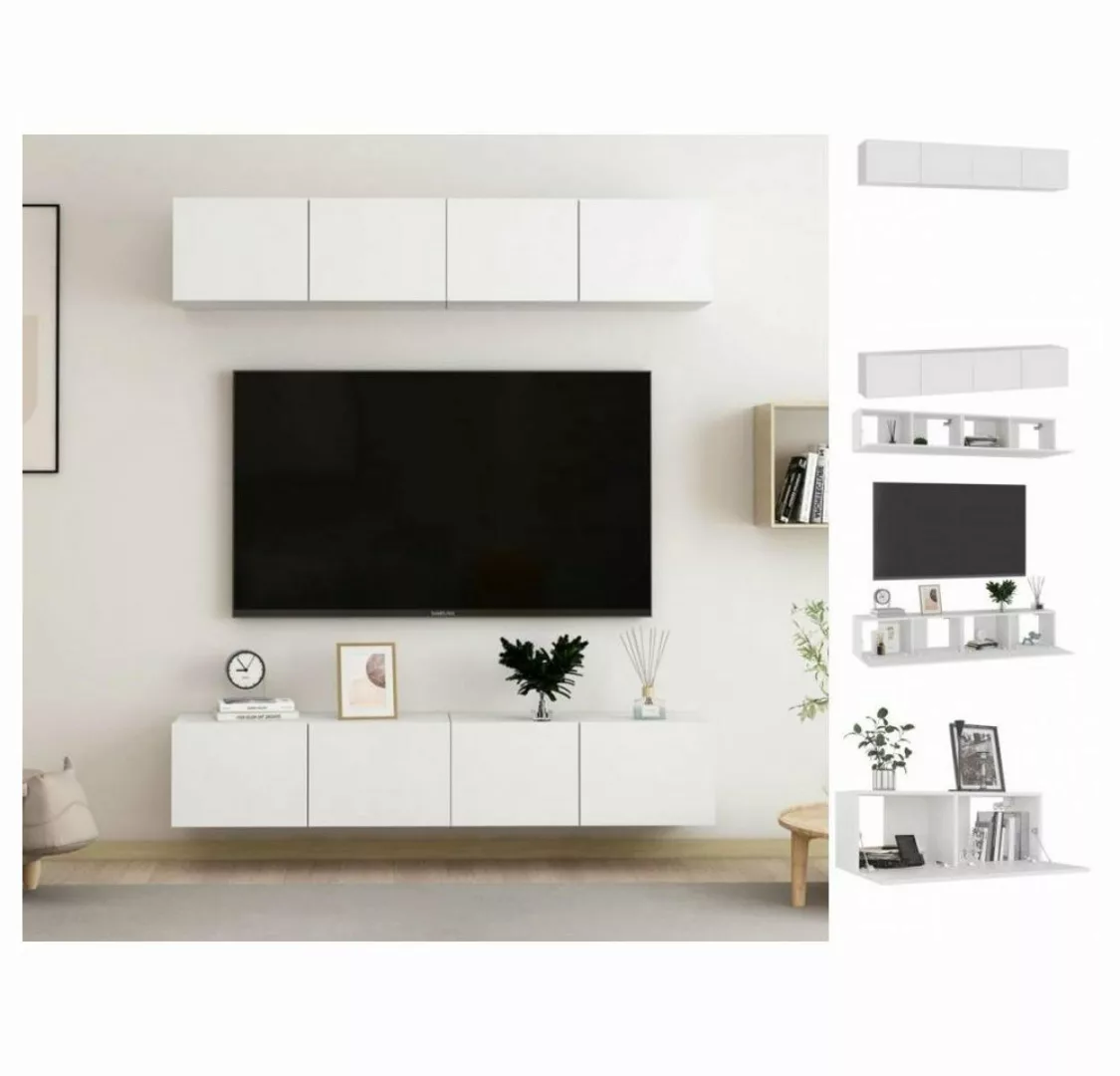 vidaXL TV-Schrank TV-Schränke 4 Stk Weiß 80x30x30 cm Spanplatte Lowboard Lo günstig online kaufen