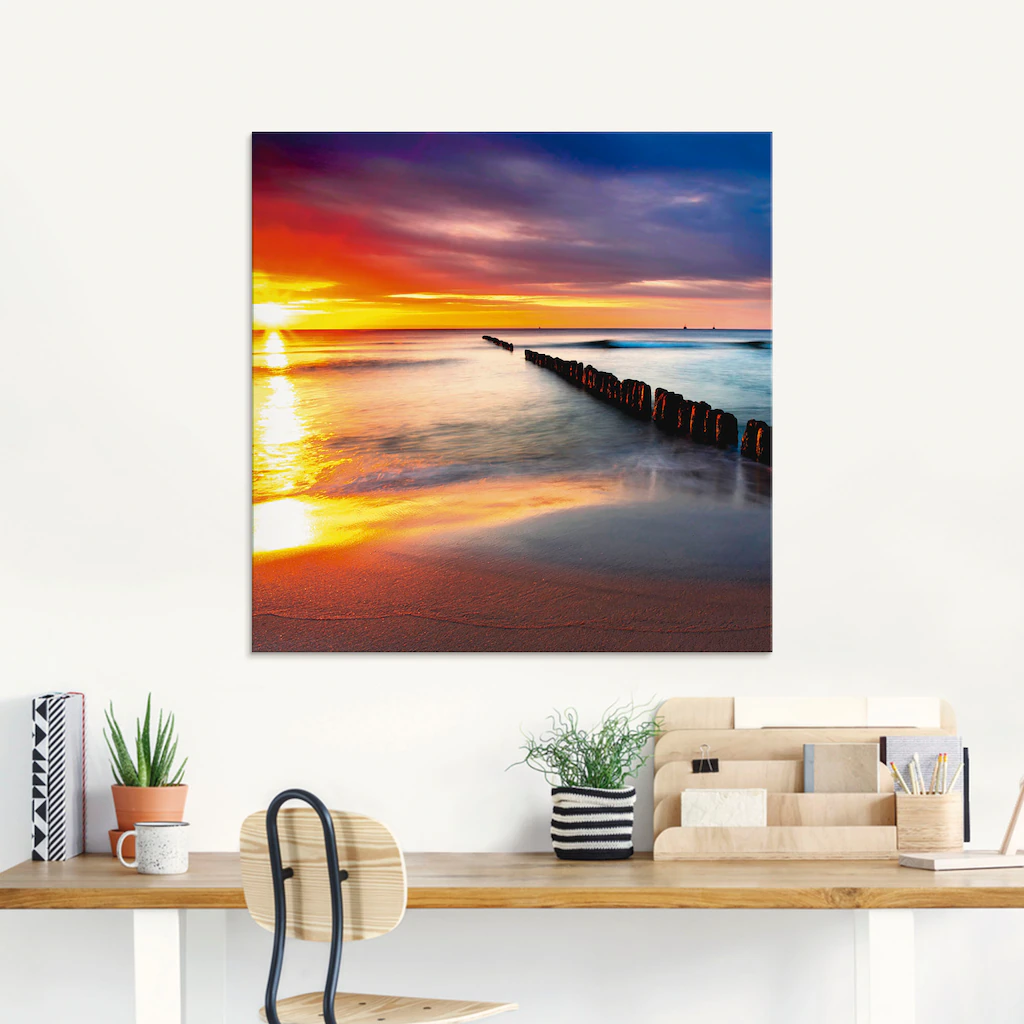 Artland Glasbild "Ostsee mit schönem Sonnenaufgang", Strand, (1 St.), in ve günstig online kaufen