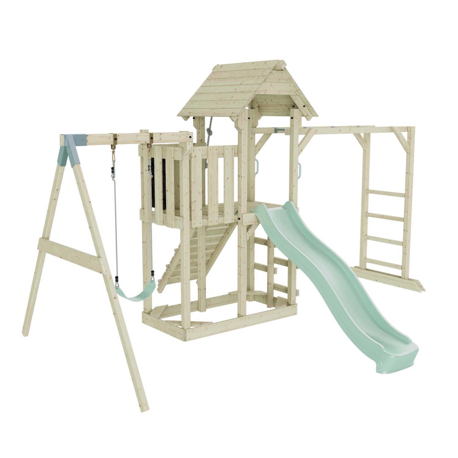 OutdoorToys Spielturm Strömsund mit Kinderschaukel Mintgrün günstig online kaufen